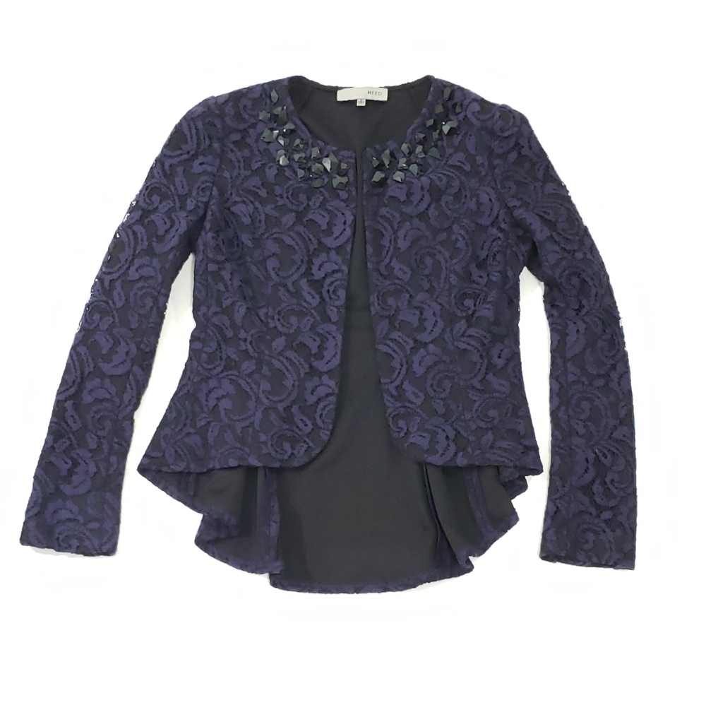 Nordstrom Heed Lace Hi Lo Peplum Jacket Blazer